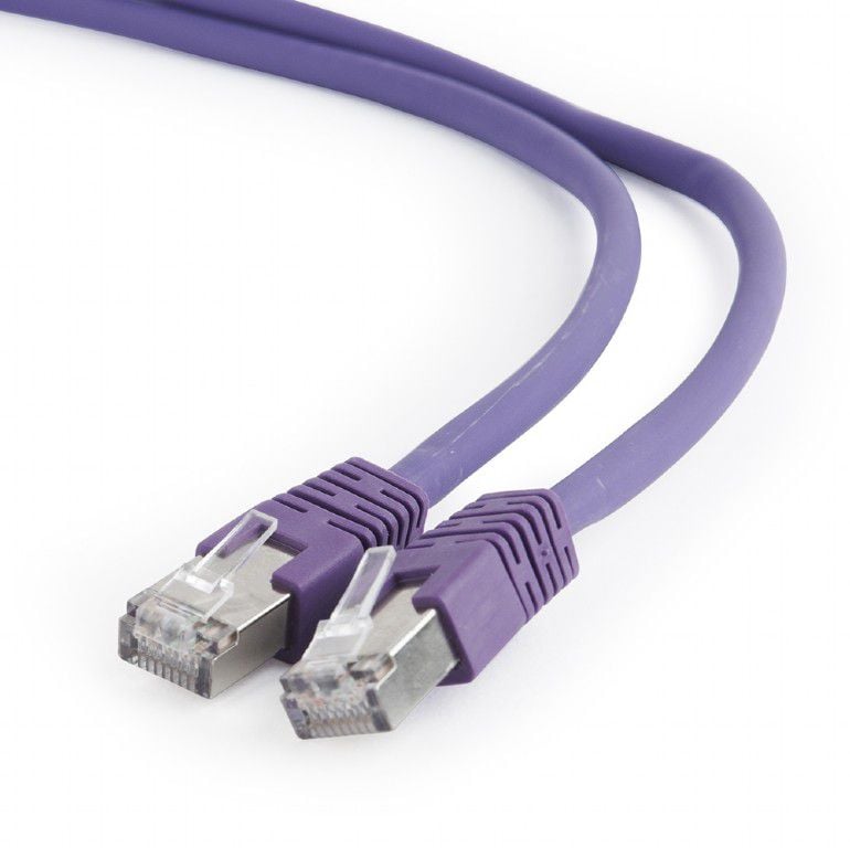Gembird RJ-45/RJ-45, kat.6A, S/FTP, fioletowy, 5m (PP6A-LSZHCU-V-5M)