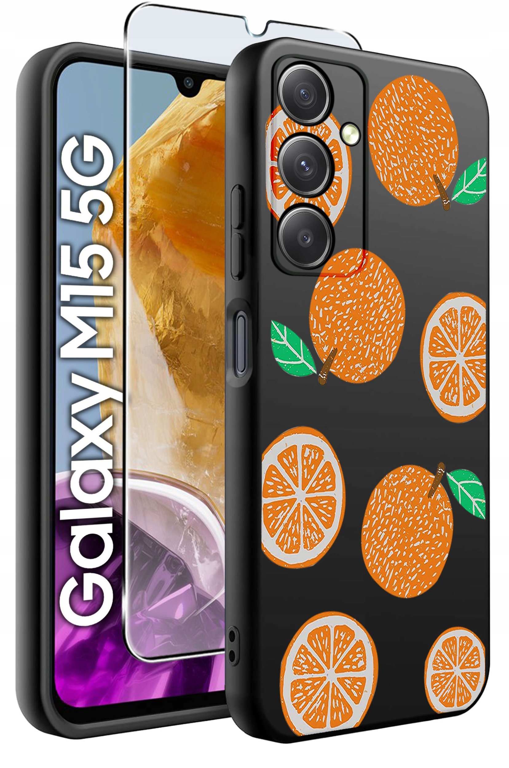 ETUI do Samsung M15 5G WZORY | SILIKONOWE MATT CASE + SZKŁO HARTOWANE 9H