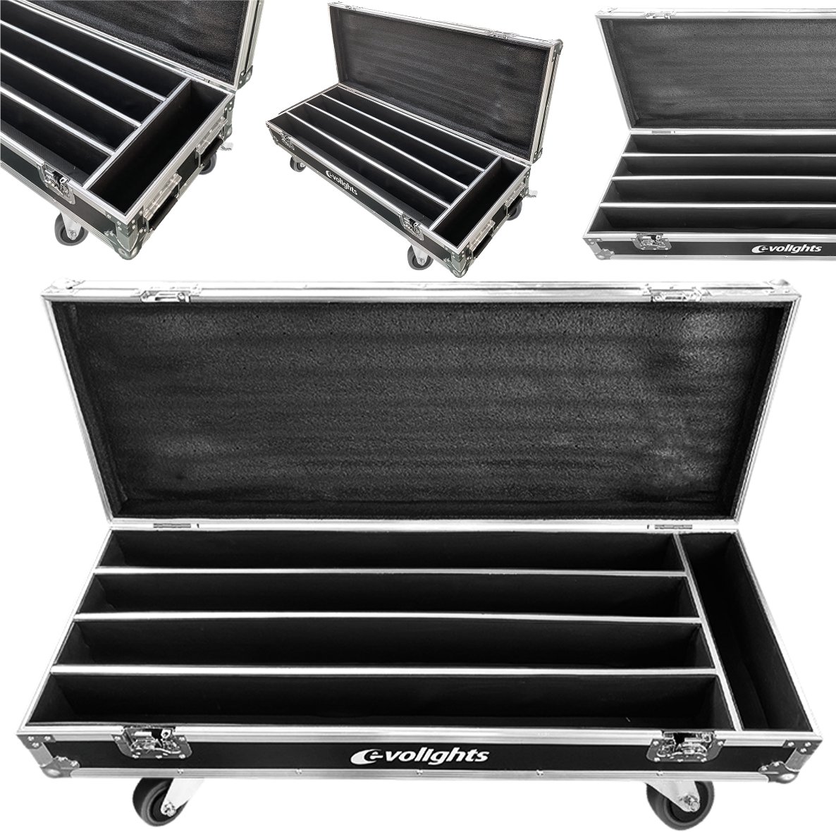 Evolights EVOLIGHTS GLAZE BAR CASE 4IN1 solidna skrzynia transportowa z kółkami na 4 listwy oświetle...