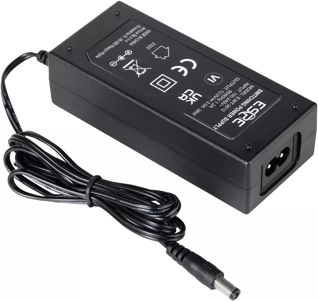 Zasilacz desktop ESPE 12V 3A 36W C8 wtyk prosty 2,1x5,5mm