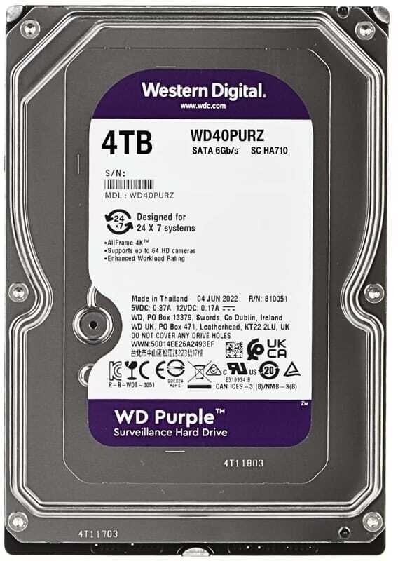 Dysk Hikvision Do rejestratora Western Digital 4TB 24/7 Refurbished (HDD-WD40PURZ/R)