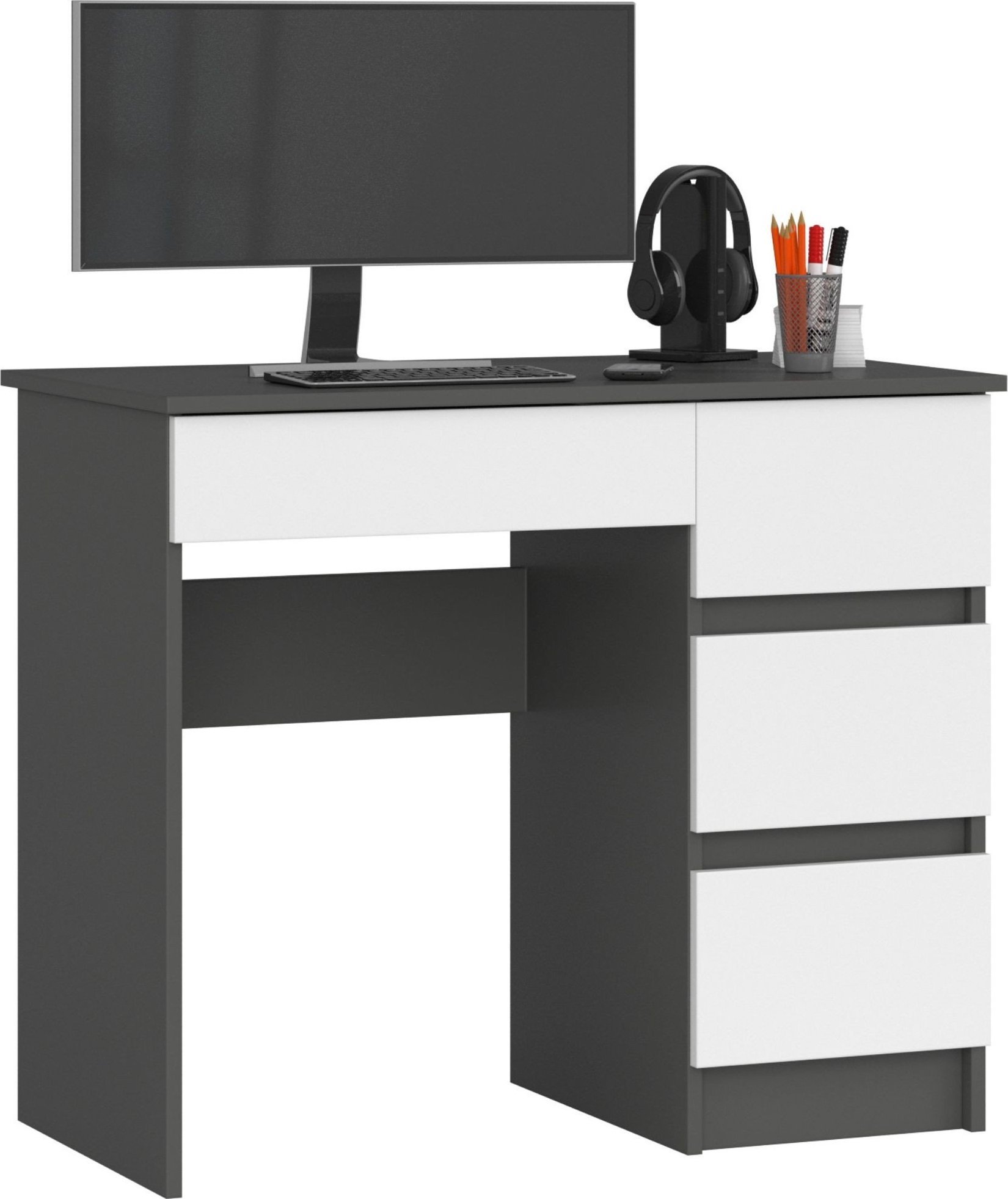 Biurko Fabryka Mebli Akord A7 Szaro-Białe 90 cm x 50 cm