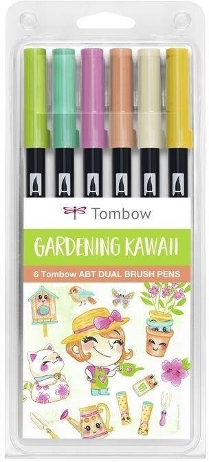 Tombow Flamastry dwustronne Garden 6szt EDUKAMP (4003198106550)