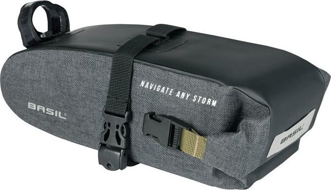 Basil Torebka podsiodłowa NAVIGATOR STORM SADDLE BAG 1.5L, mocowanie na paski, wodoodporna grey blac...