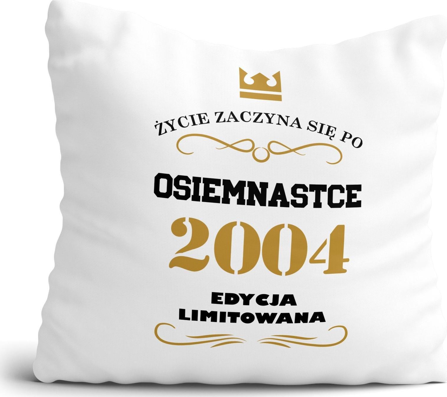 DARKSTORY Poduszka na 18-te urodziny 18 lat osiemnaste