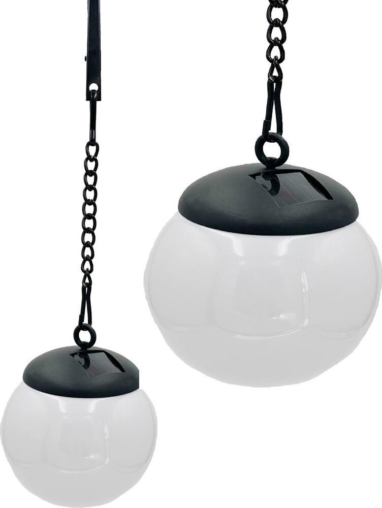 Oprawa schodowa Saska Garden LAMPA SOLARNA PLASTIKOWA KULA WISZĄCA NA KLIPS 10X30CM
