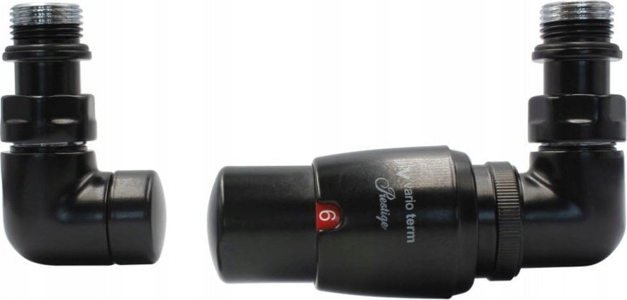 Varioterm Zestaw grzejnikowy Vision termostatyczny prawy, czarny mat