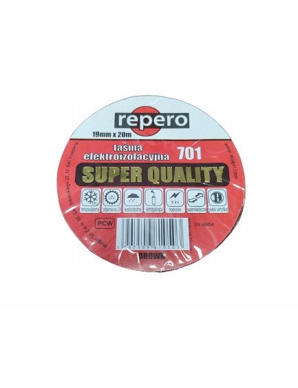 TAŚMA IZOLACYJNA REPERO 701 BRĄZOWA 19MMX20M