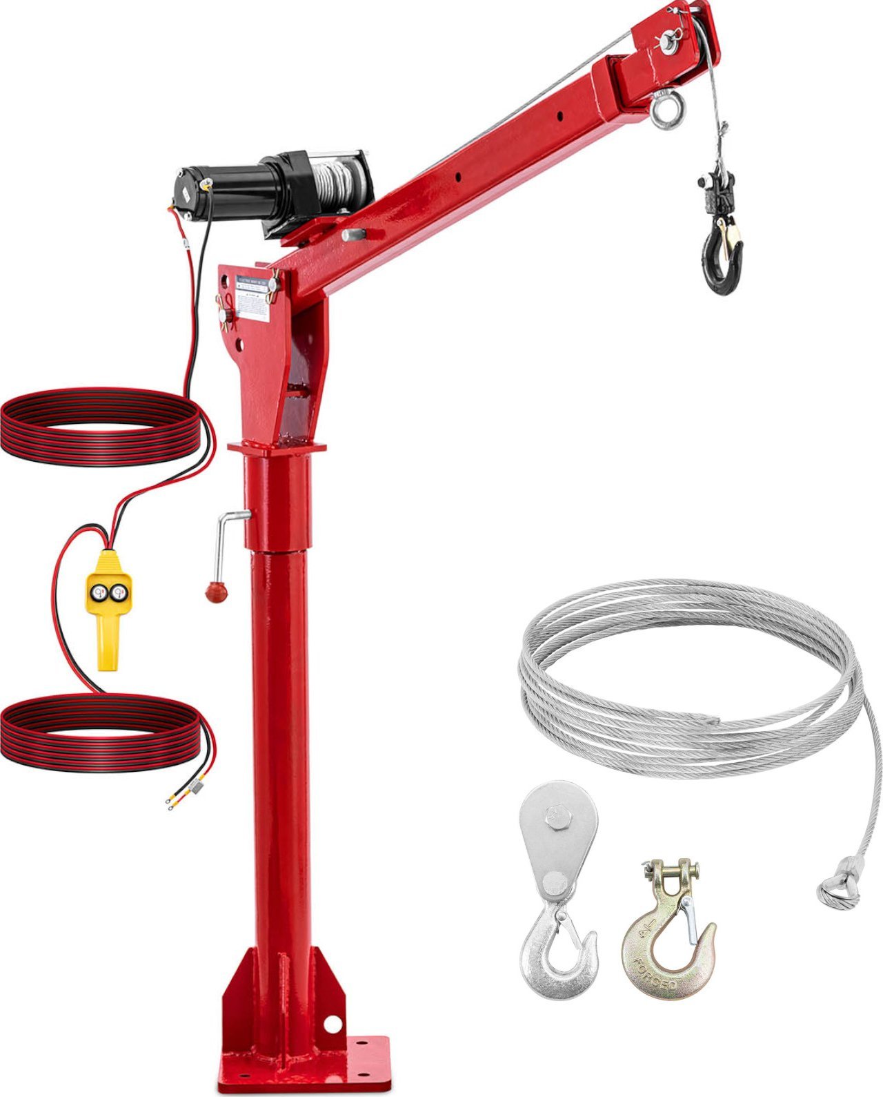 Steinberg Żuraw podnośnik załadunkowy na samochód pickup z wciągarką linową 12 V 1000 W Żuraw podnośnik załadunkowy na samochód pickup z wciągarką lin