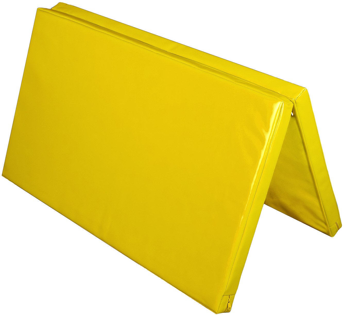 Materac dwuczęściowy z rzepami UNDERFIT 130 x 120 x 6 cm twardy żółty