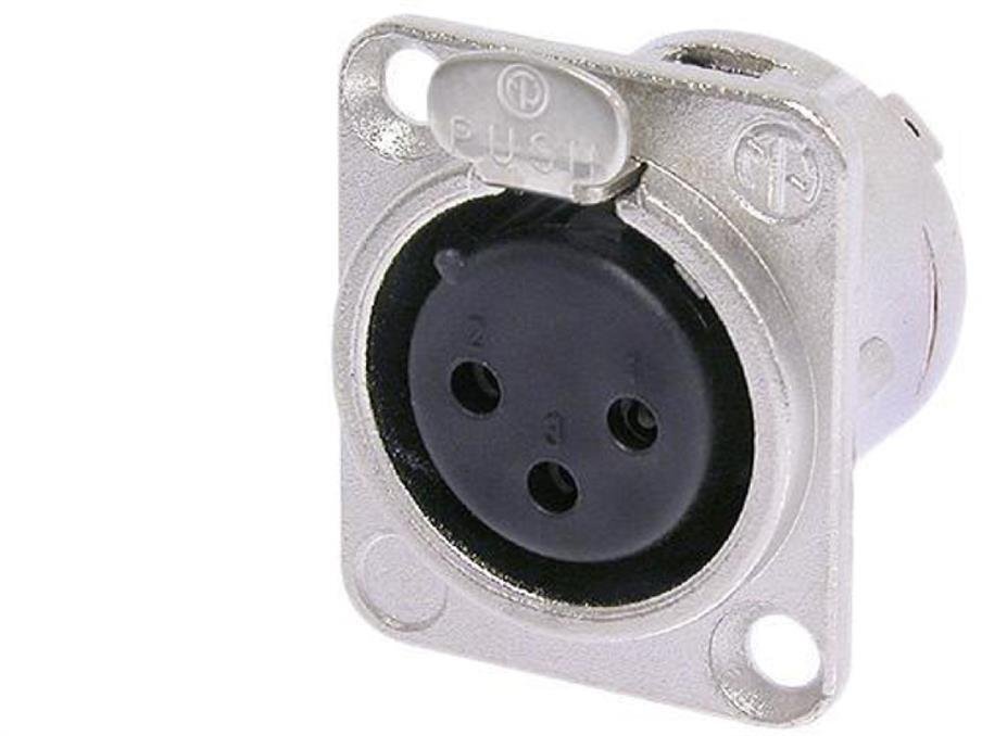 NEUTRIK Gniazdo tablicowe panelowe mikrofonowe XLR (3-pin) posrebrzane NC3FD-L-1