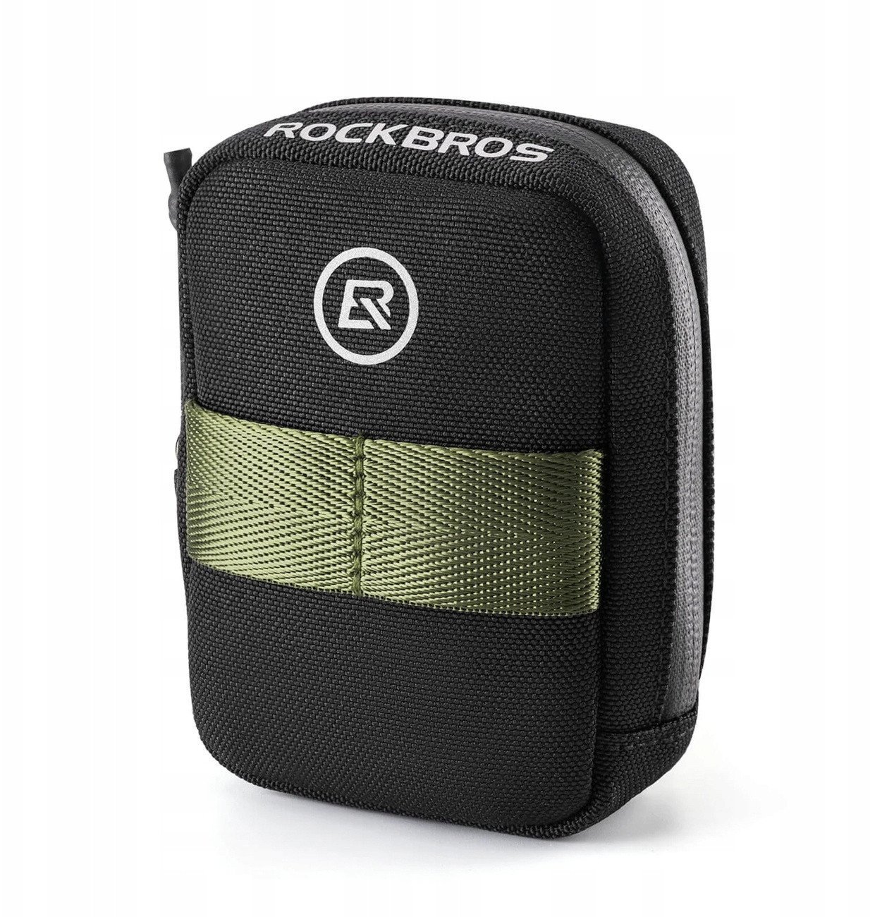 RockBros Mini torba podsiodłowa Rockbros z uchwytem na naboje CO2 - czarno-zielona