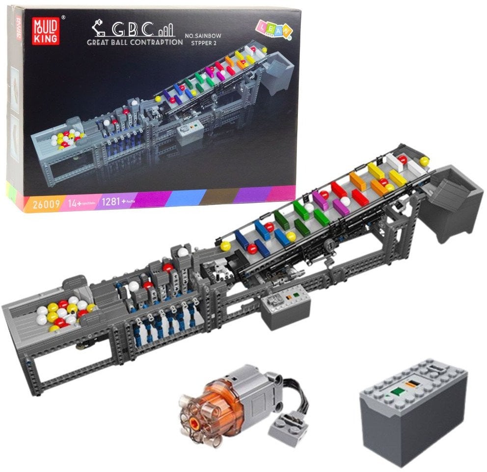 LeanToys Klocki Konstrukcyjne Tor Na Kulki Z Silnikiem Elektrycznym 1281 el.
