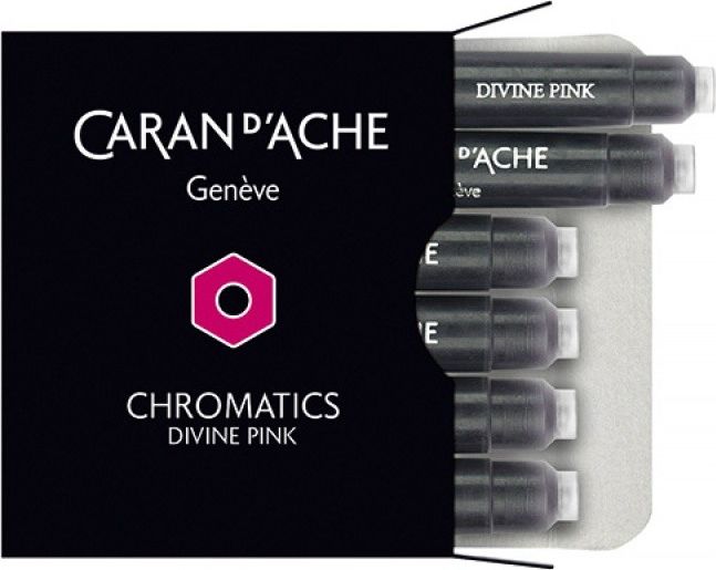 Caran d`Arche Naboje atramentowe Chromatics różowe 6 sztuk