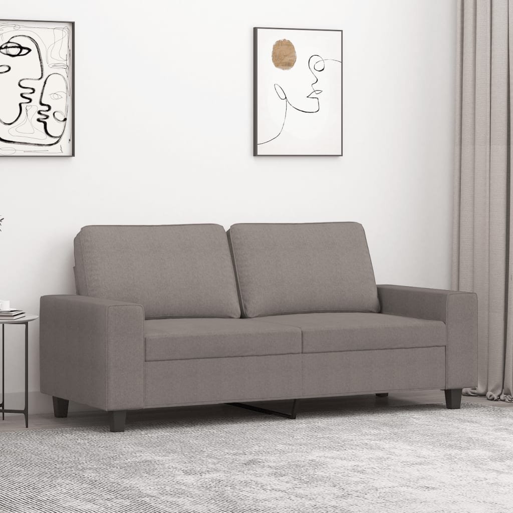 Zdjęcia - Sofa VidaXL  2-osobowa, kolor taupe, 140 cm, tapicerowana tkaniną 