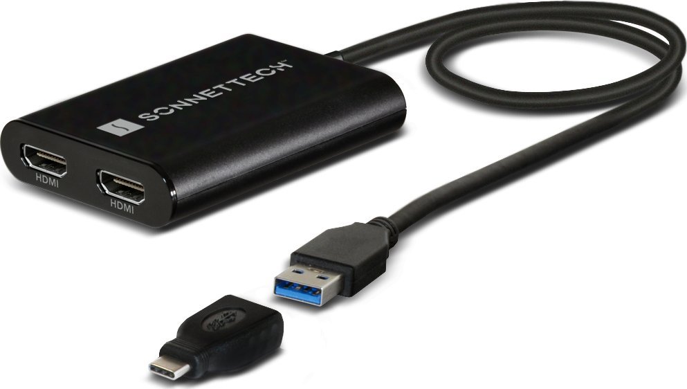 Фото - Кардридер / USB-хаб Sonnet Technologies Adapter USB Sonnet USB - HDMI x2 Czarny  (USB3-DHDMI)