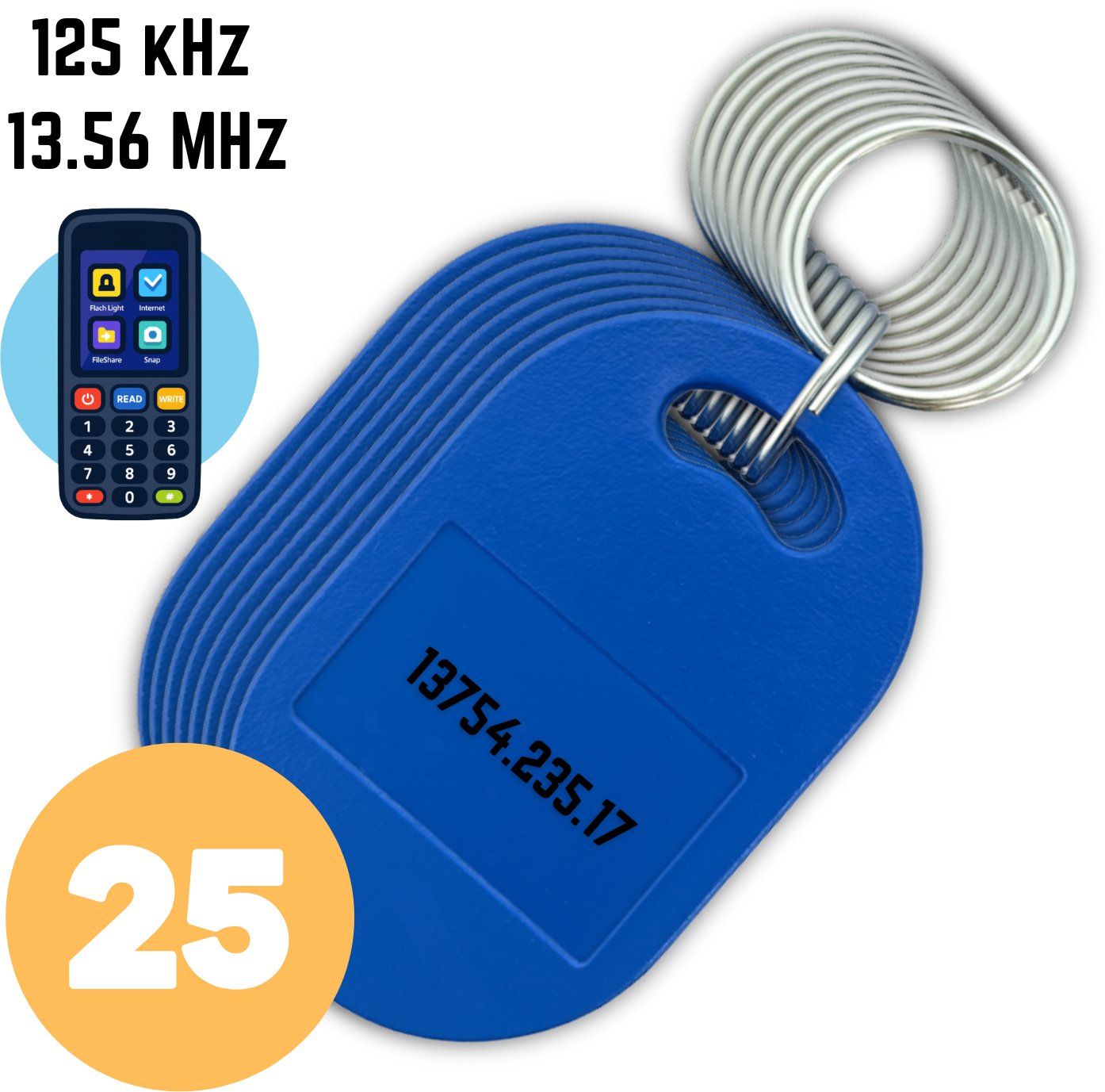 Spreest 25 SZT. BRELOK PASTYLKA RFID 13.56MHZ MIFARE 125KHZ ZBLIŻENIOWA IC ID DUAL