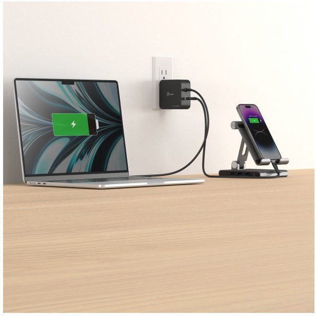 j5create 102W GAN PD USB-C 2-PORT/CHARGER CHANGEABLE AC PLUGS