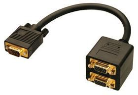 Lindy D-Sub (VGA) x2 D-Sub (VGA), 0.18m, Czarny (41214)