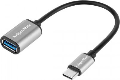 Adapter USB Kruger&Matz USB-A - USB-C Srebrny (KM1246)
