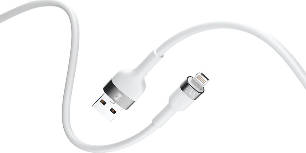 Kabel USB Forever Kabel Flexible Usb - Lightning 1,0 M 2,4A Biały