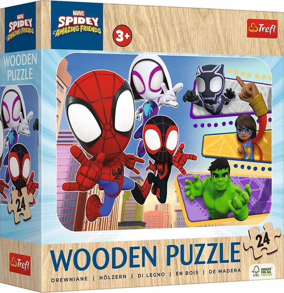 Trefl Puzzle drewniane Odważny Spiday i przyjaciele 24 elementy (20274)