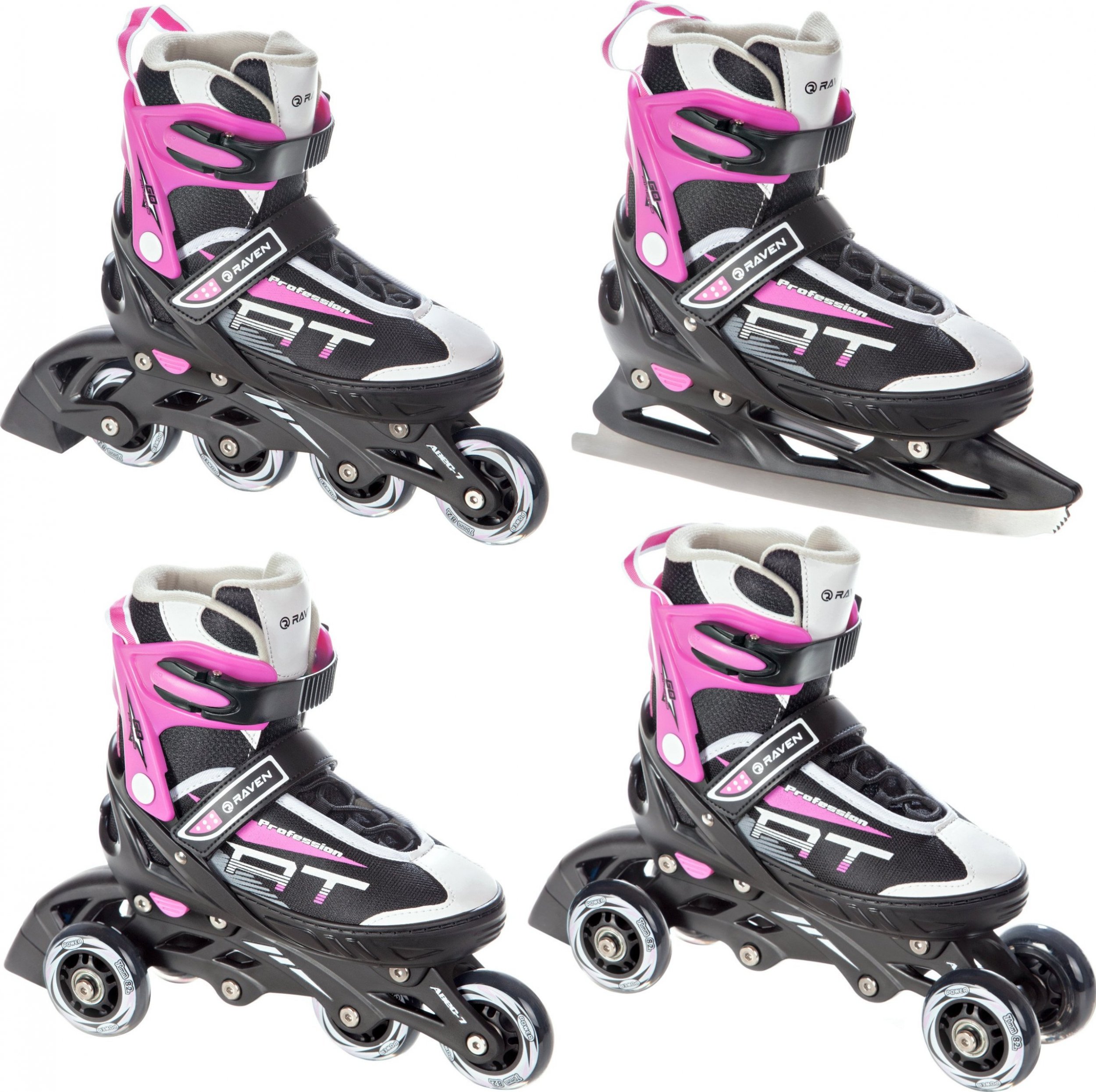 Фото - Роликові ковзани RAVEN Rolki  Rolki Łyżwy 4w1  Profession Black/Pink 31-35 