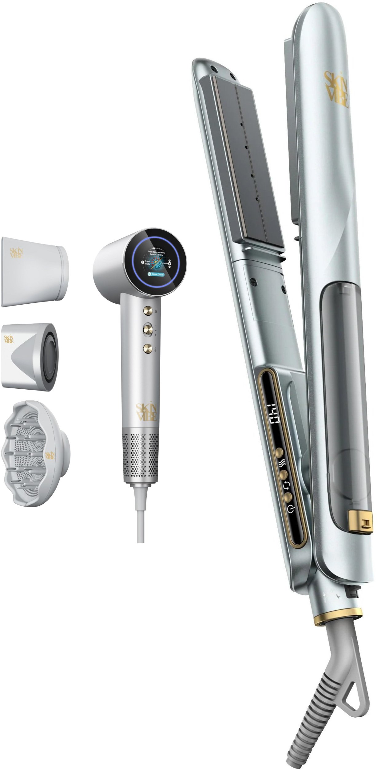 Suszarka SkinVibe SkinVibe Aurea Family X Plasma (SV-001SL) + SkinVibe Astra SteamPlasma Silver