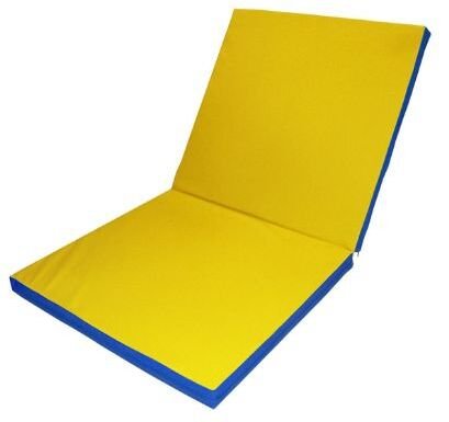 Małpiszon materac gimnastyczny Gamma 200x100x8 dwuczęściowy niebiesko-żółty