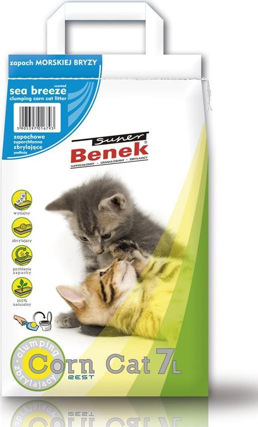 Żwirek dla kota Super Benek Corn Cat Morski 7 l