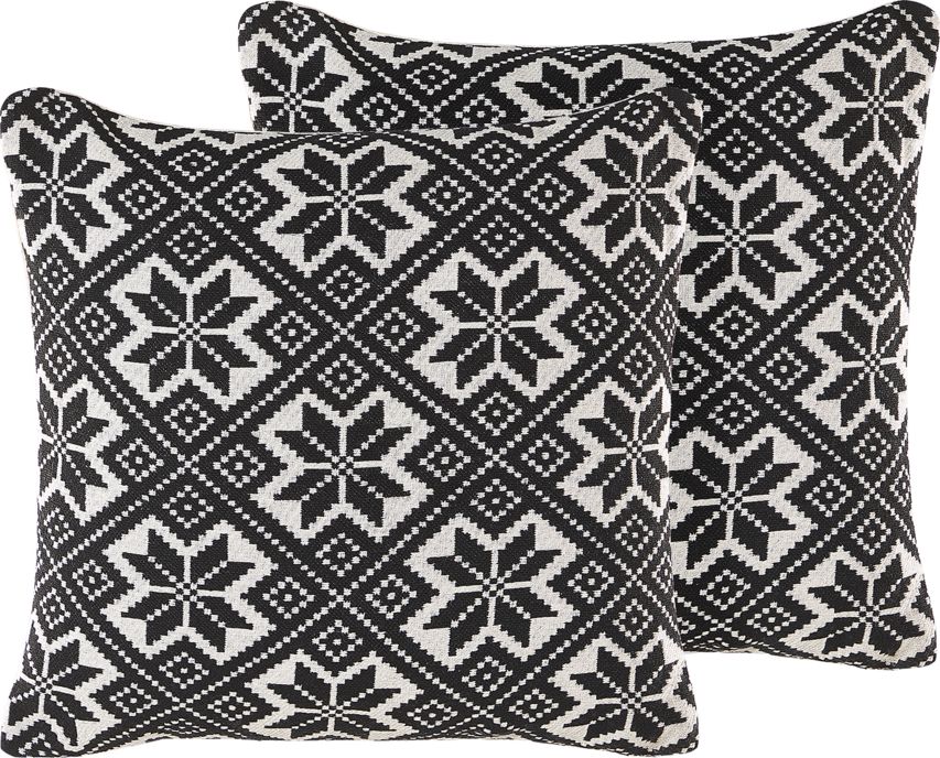 Zdjęcia - Poduszka Beliani Zestaw 2 poduszek dekoracyjnych 45 x 45 cm czarno-biały BESKOZ 