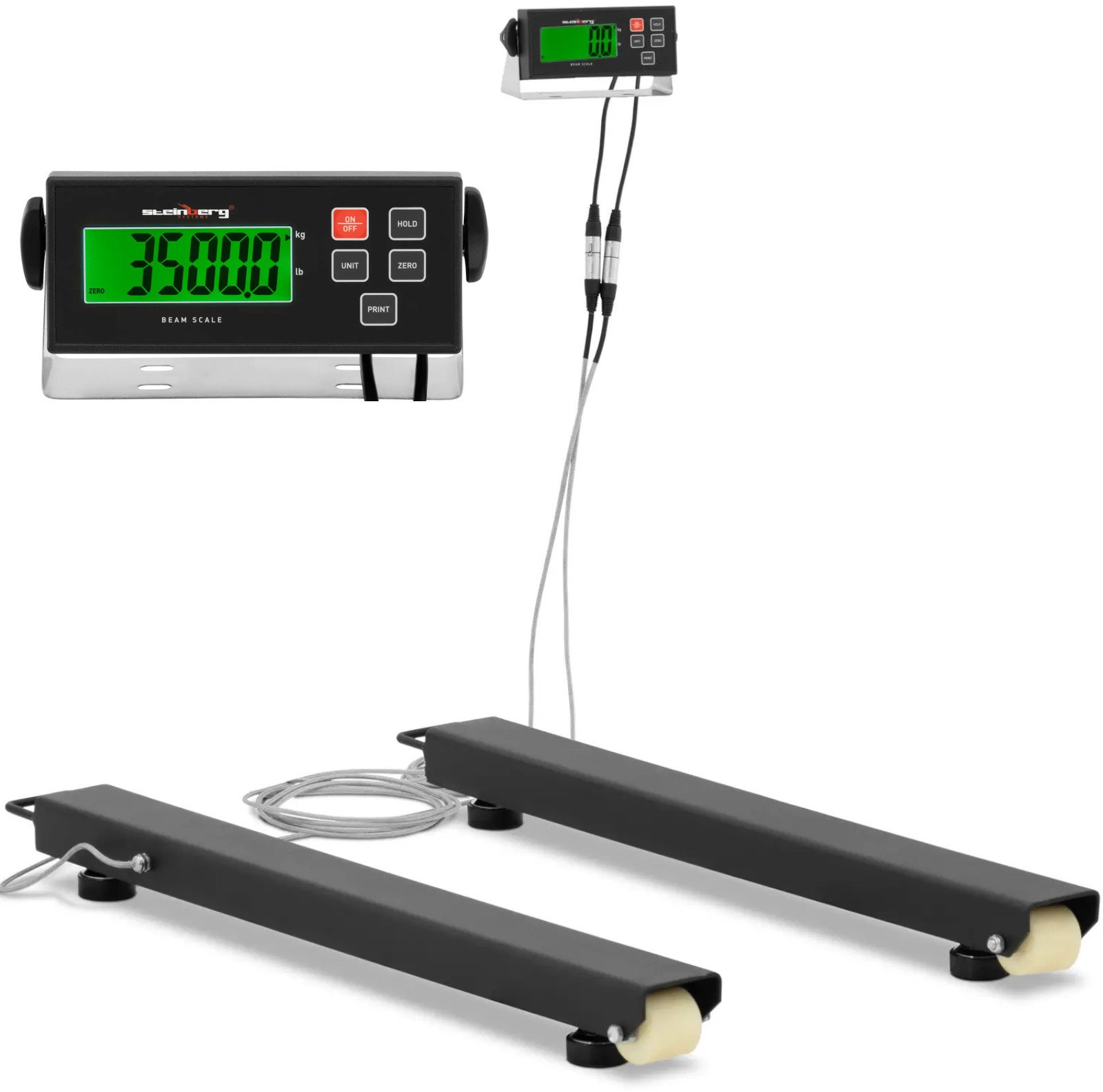 Steinberg Waga belkowa płozowa paletowa LCD 3500 / 0.5 kg 100 x 10 cm Waga belkowa płozowa paletowa ...