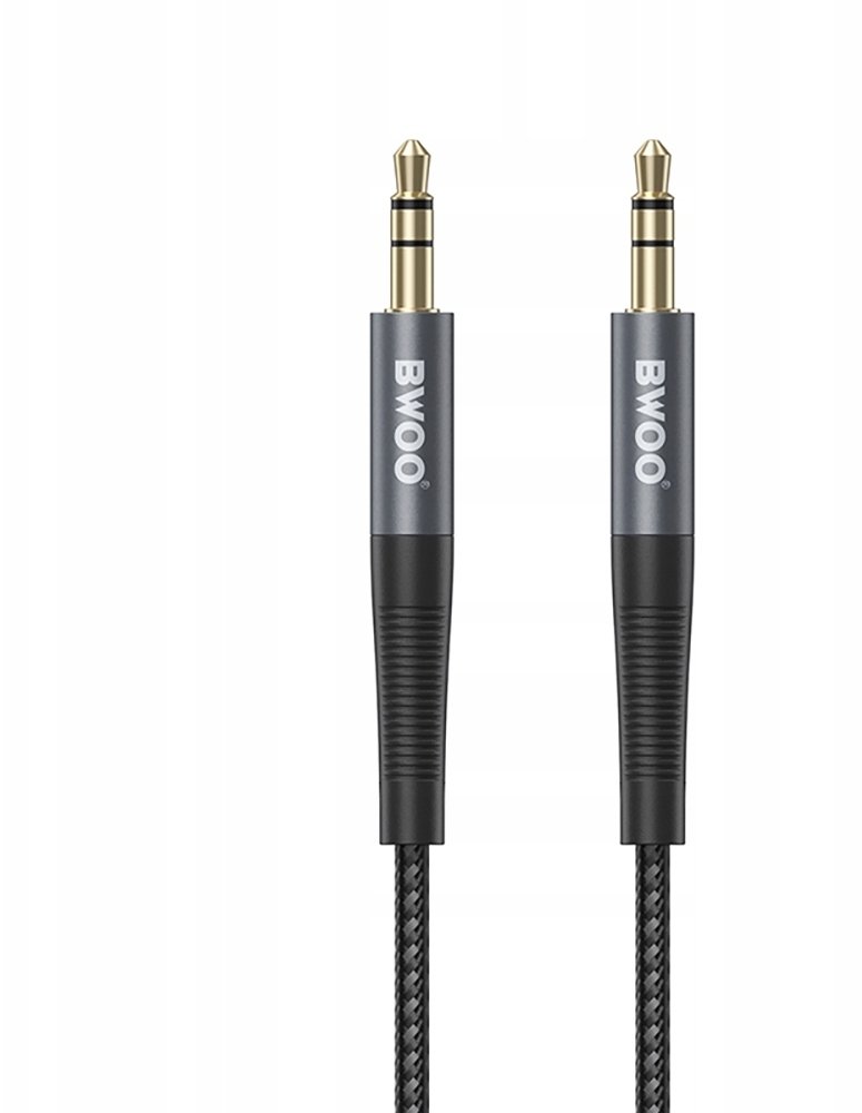 BWOO kabel AUX 3.5mm - 3.5mm Nylonowy + Aluminiowa obudowa BO-AUX064 czarny