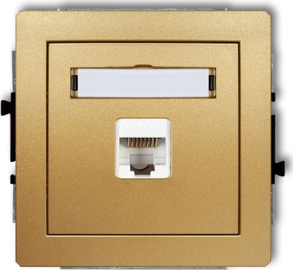 Karlik DECO Gniazdo komputerowe pojedyncze 1xRJ45, kat. 5e, 8-stykowy złoty 29DGK-1