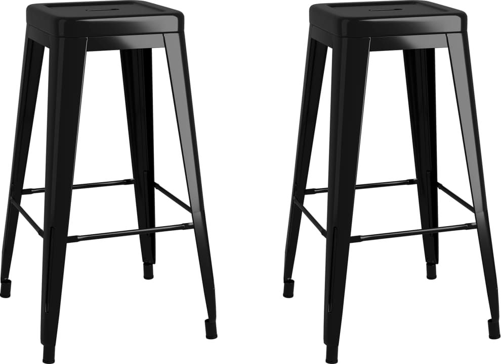 Zdjęcia - Krzesło VidaXL Stołki barowe, sztaplowane, 2 szt., czarne, metalowe 