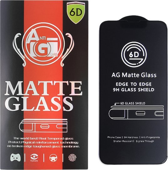 TelForceOne Szkło Hartowane 6D Matowe Do Iphone 15 6,1" Czarna Ramka
