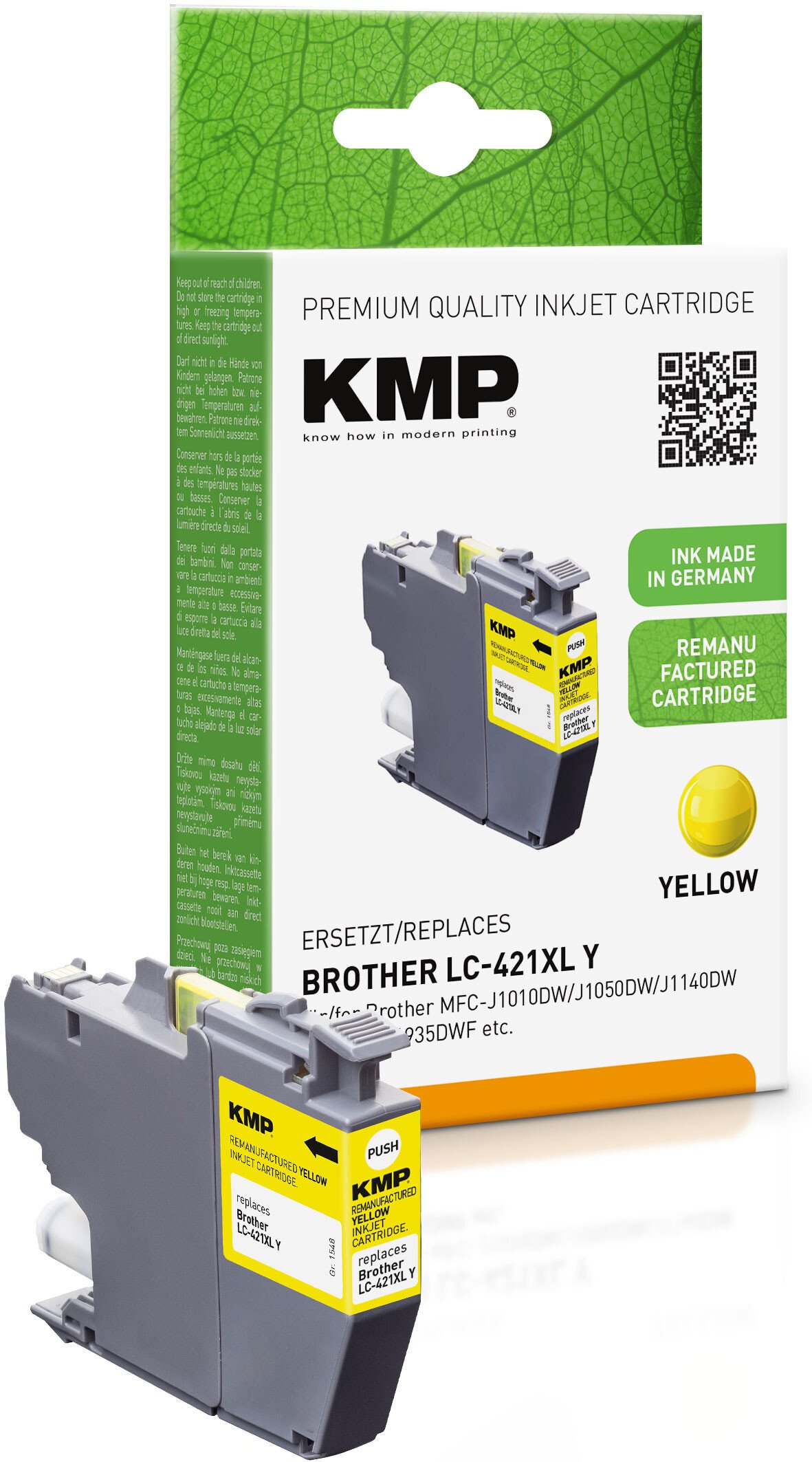 Tusz Brother KMP wkład MFC-J1010DW LC421XLY yellow 500S 7ml remanufactured