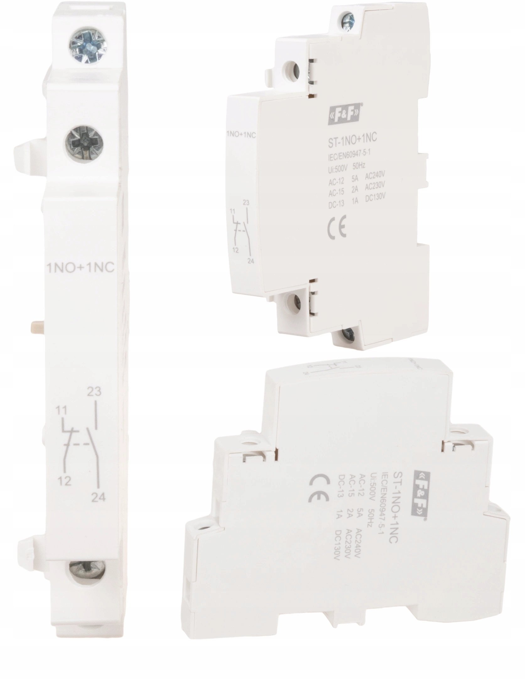 FF Styki pomocnicze 1Z+1R montaż na szynie TH ST-1NO-1NC