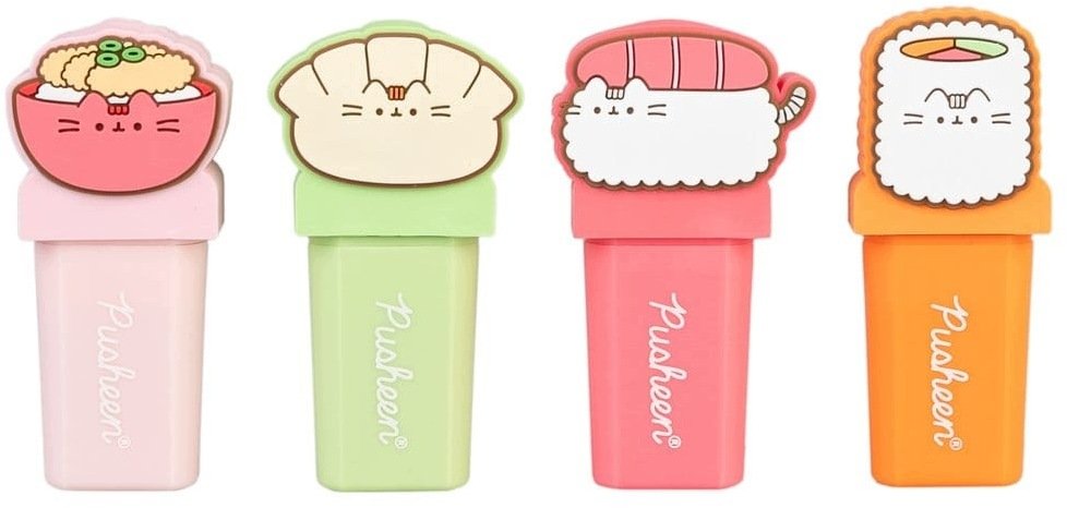 Pusheen - Zestaw zakreślaczy 4 kolory z topperem 3D Sushi Roll (SST002)