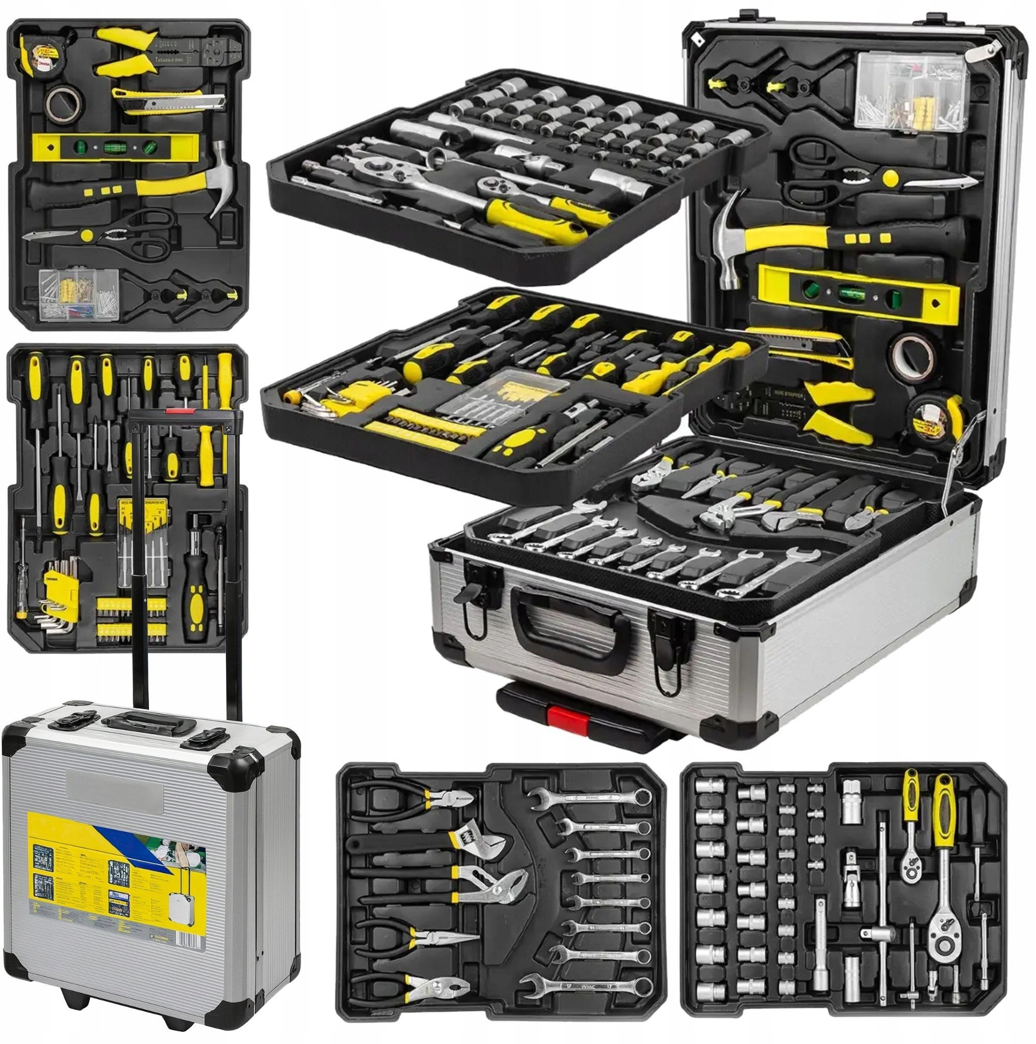 Zestaw komplet narzędzi narzędzia klucze nasadki bity wkrętaki imbusy 246el 1/4'  1/2' 4-21mm 6-kątnych stal Cr-V WMC