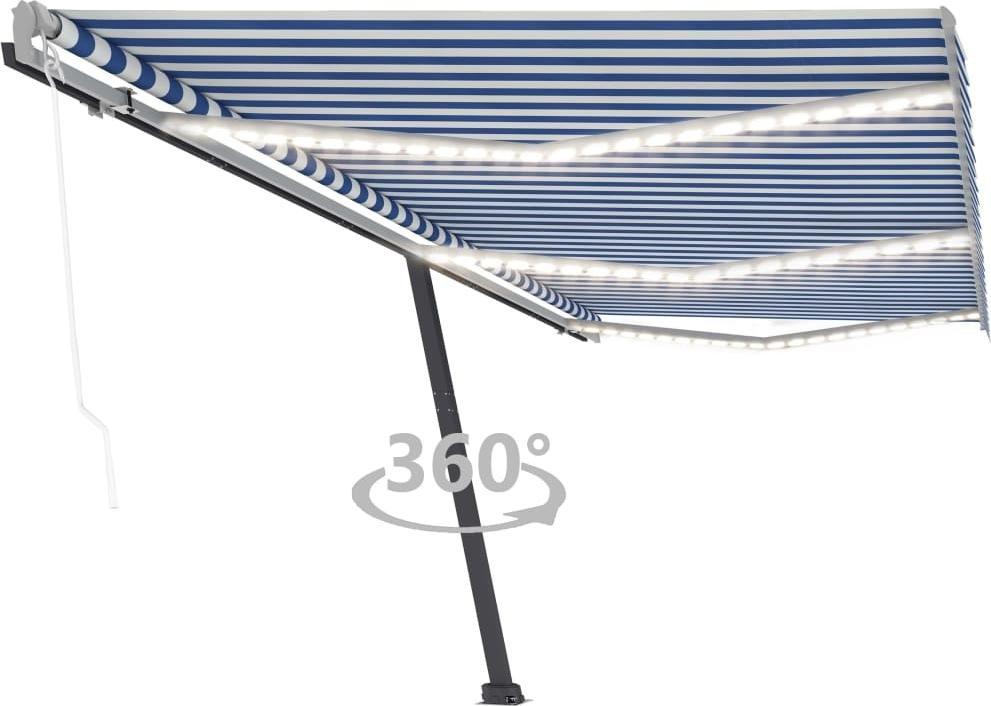 Zdjęcia - Parasol plażowy VidaXL Automatycznie zwijana markiza, LED i czujnik wiatru, 600x350 