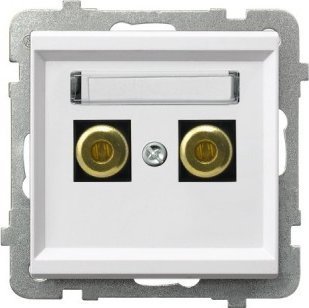 Ospel Gniazdo głośnikowe Ospel Sonata GGN-1R/m/00 pojedyncze 6mm2 białe