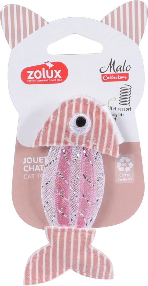 Hurt-net ZOLUX Zabawka dla kota rybka efekt sprężyny MALO 13cm różowa