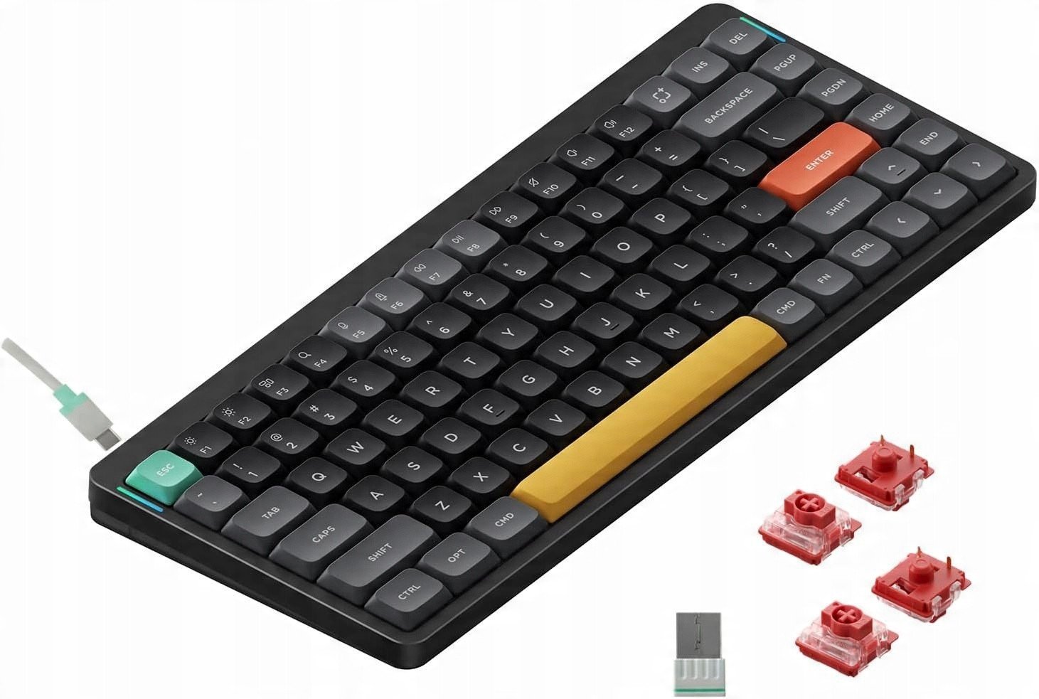 Klawiatura Nuphy - Air75 V2 Wireless Mechanical Keyboard - Bezprzewodowa Klawiatura Mechaniczna Slim Basalt Black Cowberry
