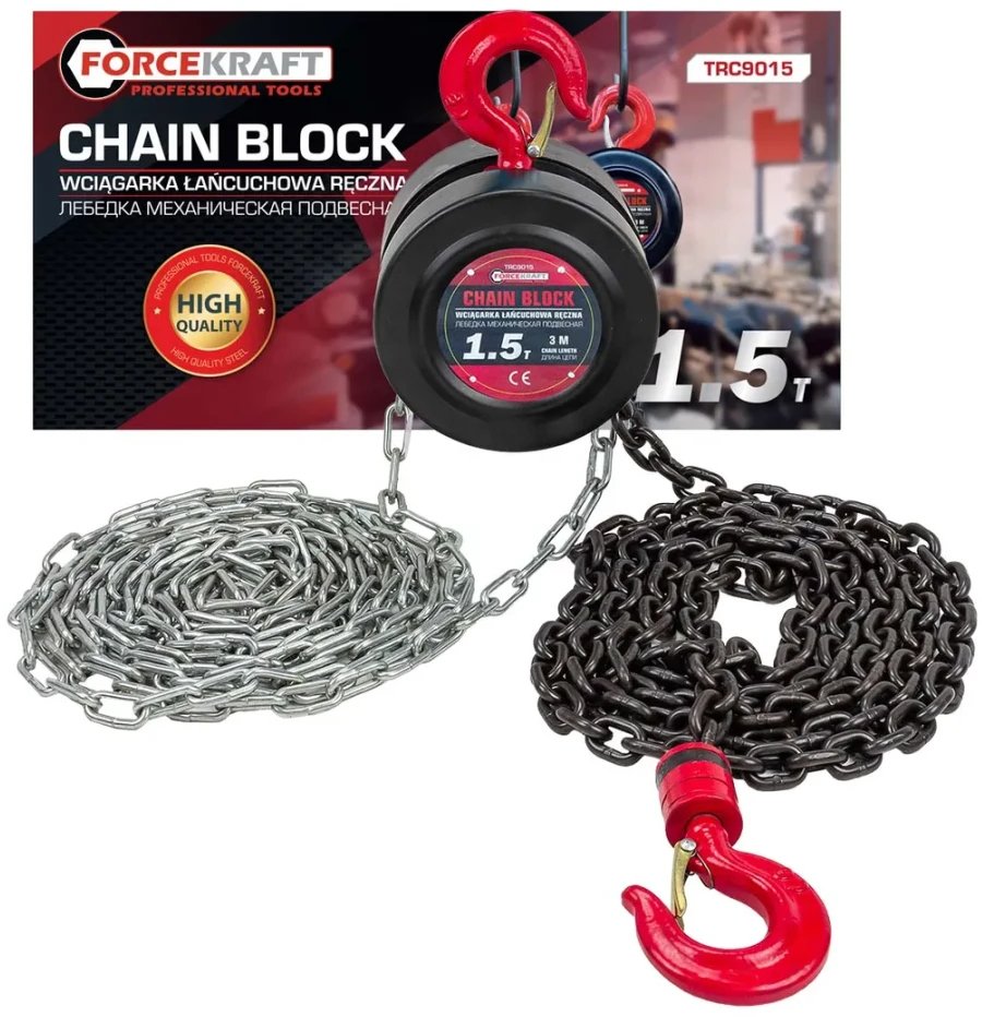 Wyciągarka wciagarka łańcuchowa ręczna 1.5t 3m