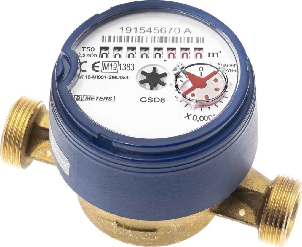 BMETERS Wodomierz antymagnetyczny GSD8-I zimna woda, 3/4" AF Q3-4,0 m3/h, Tmax:50°C,L=130mm, MID R100/R50 AM