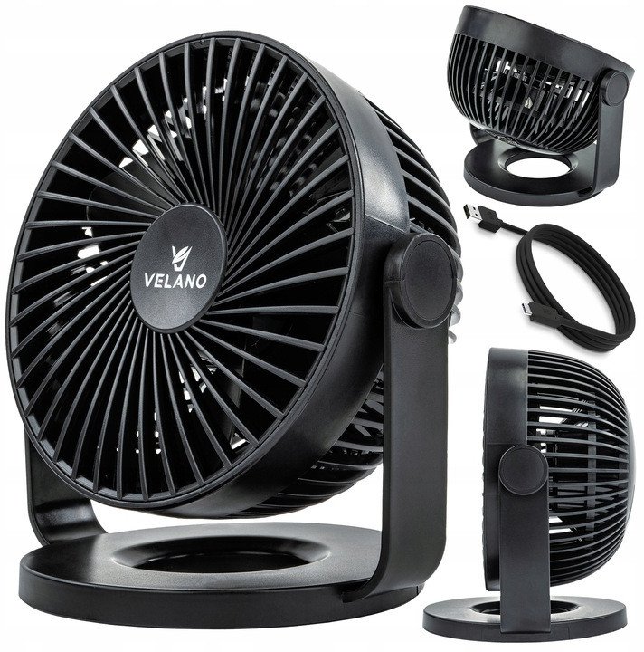 WENTYLATOR BIURKOWY AKUMULATOROWY WIATRAK BEZPRZEWODOWY STOŁOWY CICHY