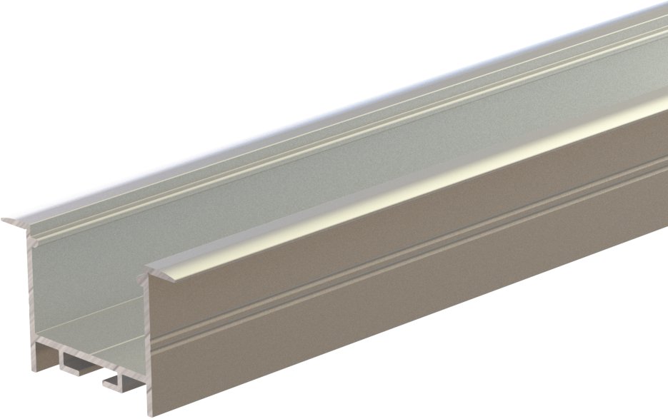 MPL Power Wpuszczany profil do taśm 24mm ALU anoda srebrny 2-rzędowy do 2010mm GROOVEanoda silver 2-...