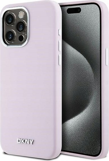 DKNY DKNY Liquid Silicone Small Metal Logo MagSafe - Etui iPhone 14 Pro Max (różowy)