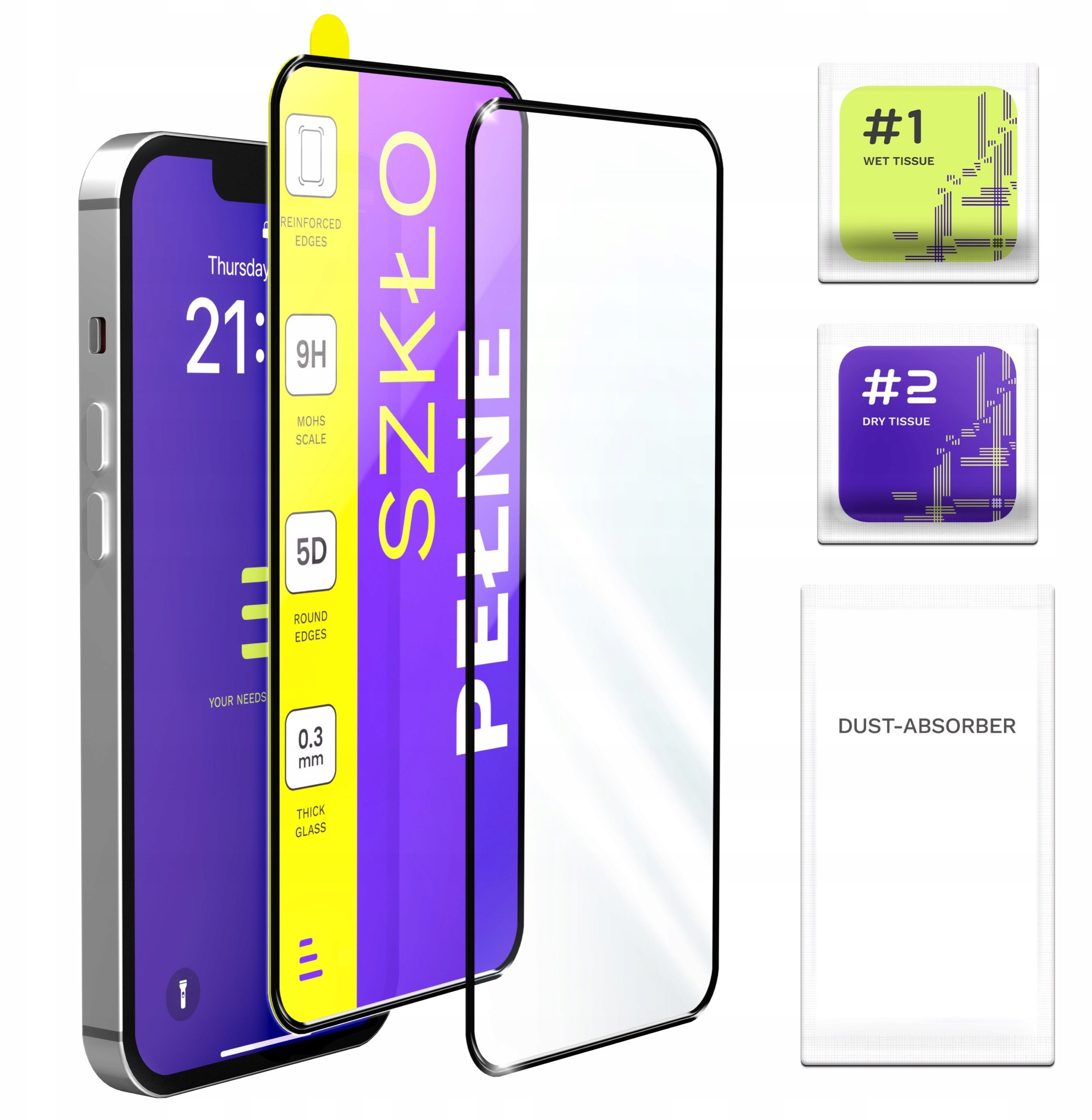 2-PAK Szkło Hartowane Pełne Do Motorola Moto G31 (Szybka 9H, 5D, Ochronne)